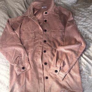 Oversized corduroy pink jacket